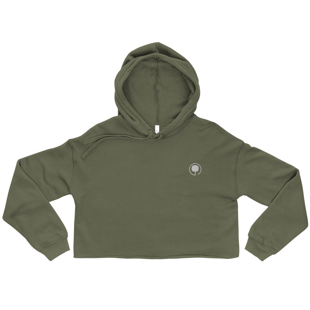 Bay Laurel | Embroidered Crop Hoodie