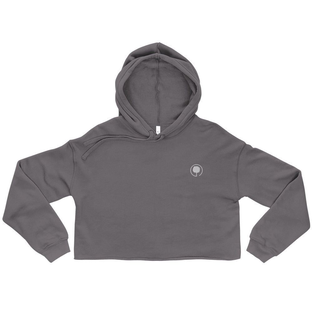 Bay Laurel | Embroidered Crop Hoodie
